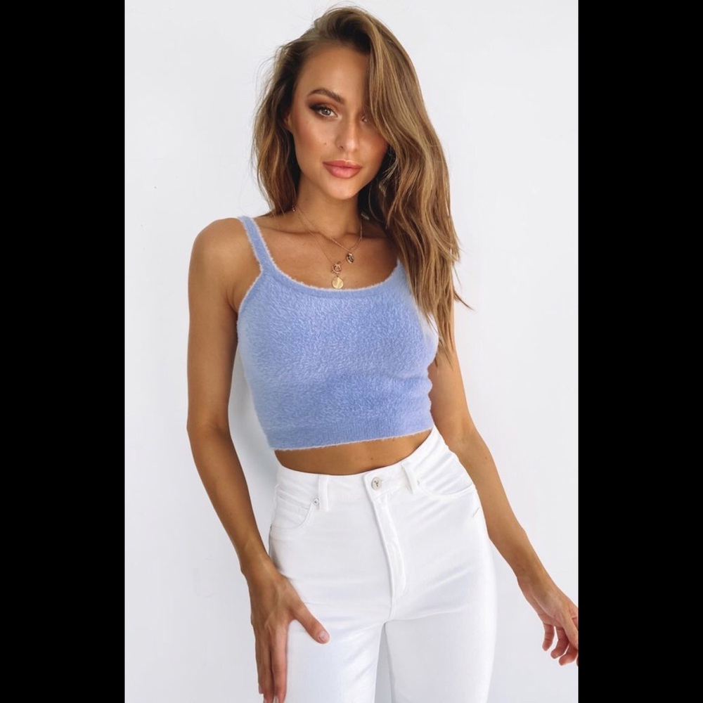 Beginning Boutique Jupiter Fluffy Crop Top